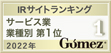 IRサイトランキング2022 サービス業種 業種第1位